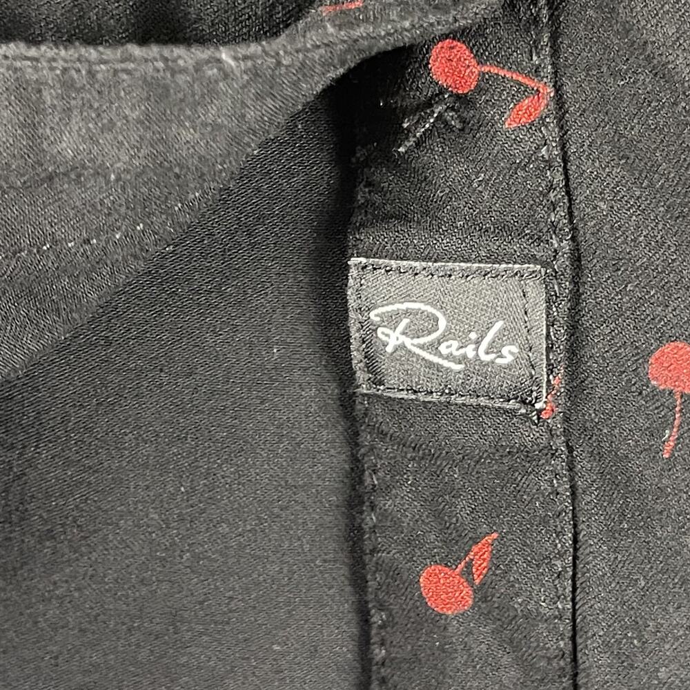 Revolve Rails Rocsi Top Womens Large Metallic Cherries Button Down Lightweight - Picture 5 of 16